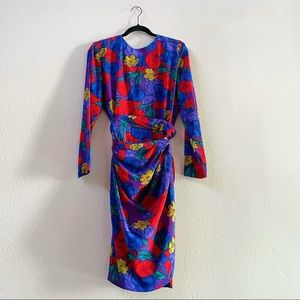Vintage 80’s Liz Claiborne Retro Floral Dress 8 M